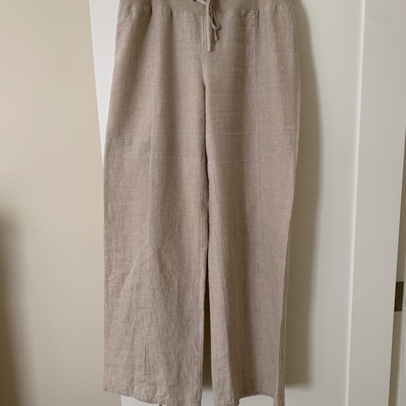 Eileen Fisher Organic Linen Wide Leg Pants - Picture 1 of 5